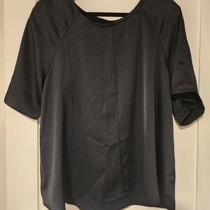 Anthropologie Black Peplun Women's Top With Cutout Back